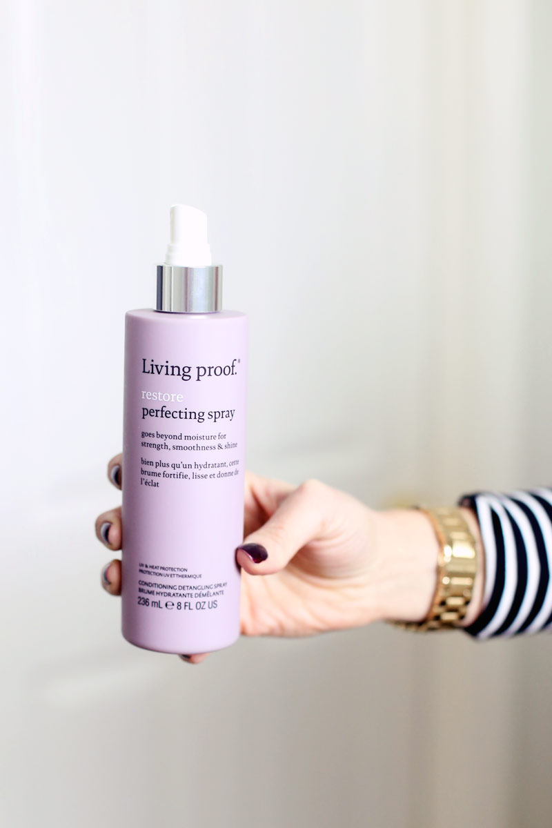 Living proof's Restore Perfecting Spray is just what your hair needs.