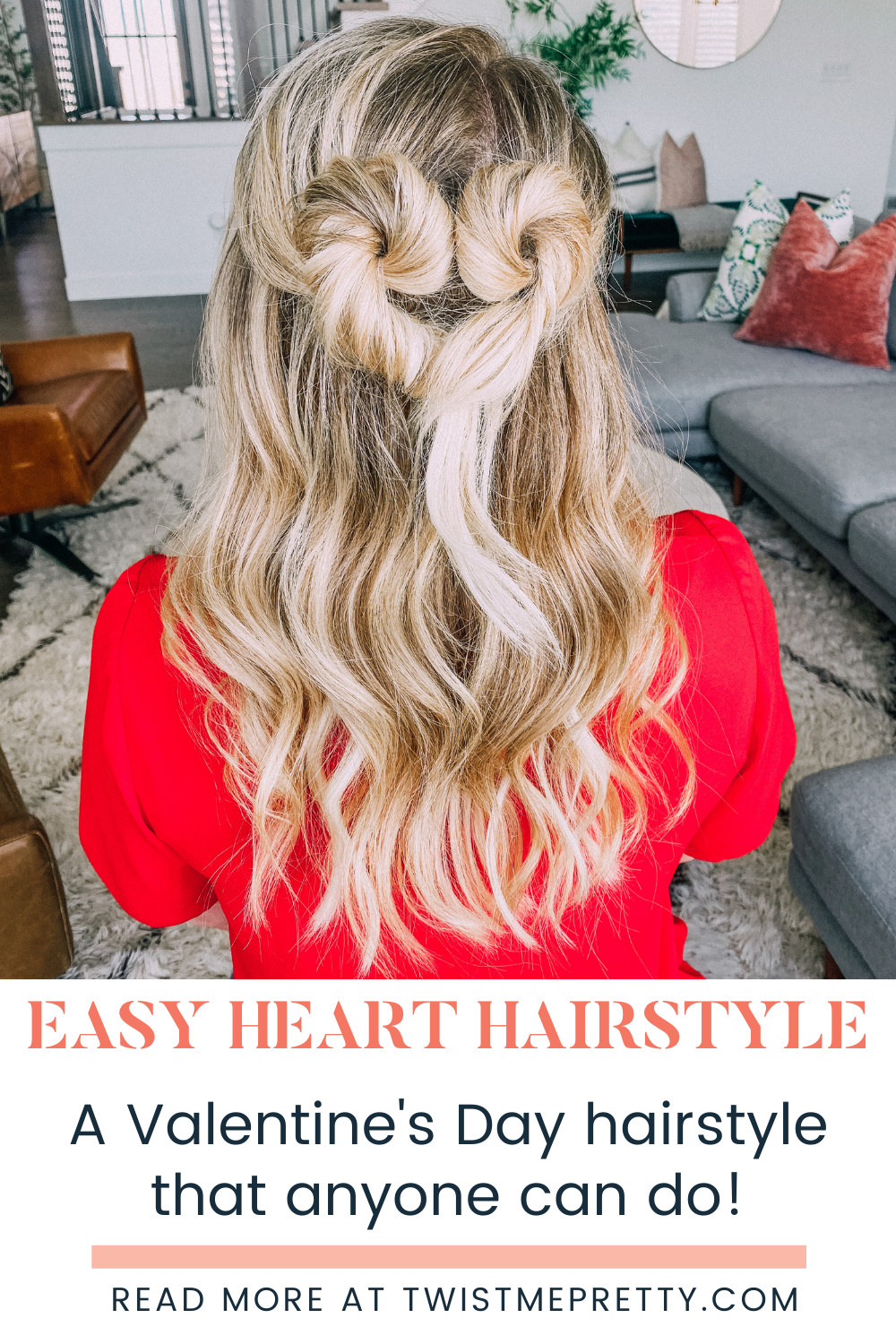 Simple Heart Braid Hairstyle for Valentine's Day - Stylish Life for Moms